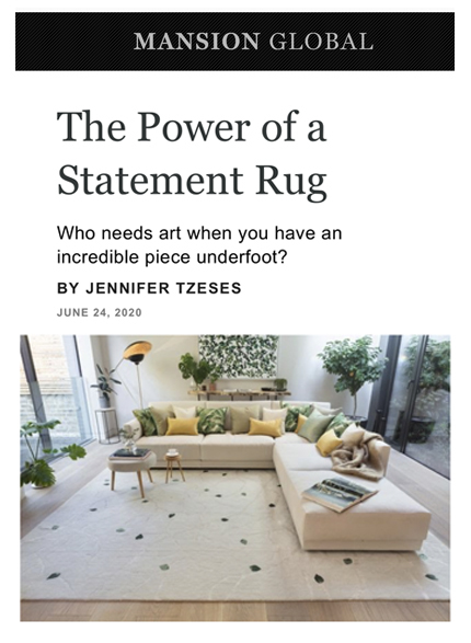 Mansion Global features Leverton House in article about statement rugs